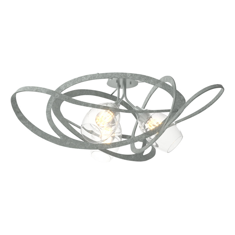 Plafonnier semi-encastré 3 lumières 37,2 po Nest, Platine rétro