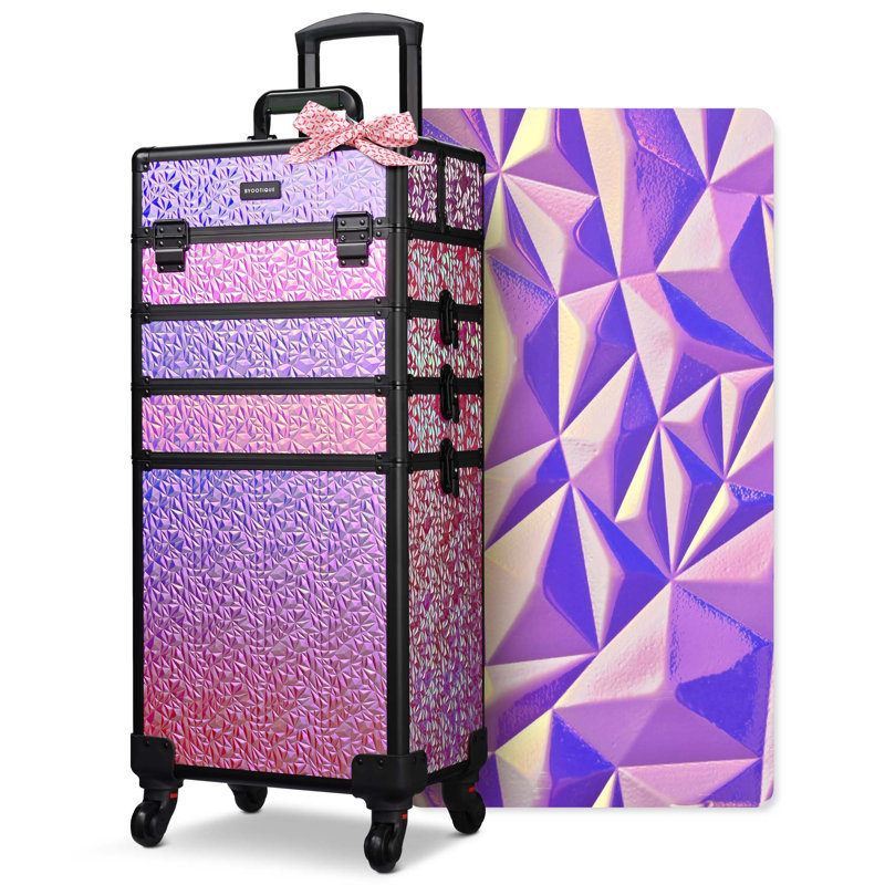 Organisateur de maquillage en aluminium, Sirène rose