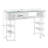 Modern White Manicure Table, Nail Tech Desk with Glass Top