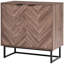 Buffet buffet, armoire de cuisine à double porte à chevrons, armoire d'appoint avec tablette réglable, noyer