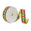 Vickerman 1.5"X10 Yds Multicolor Plaid with Jeweled Gold Applique Center and Gold Backing Ribbon.