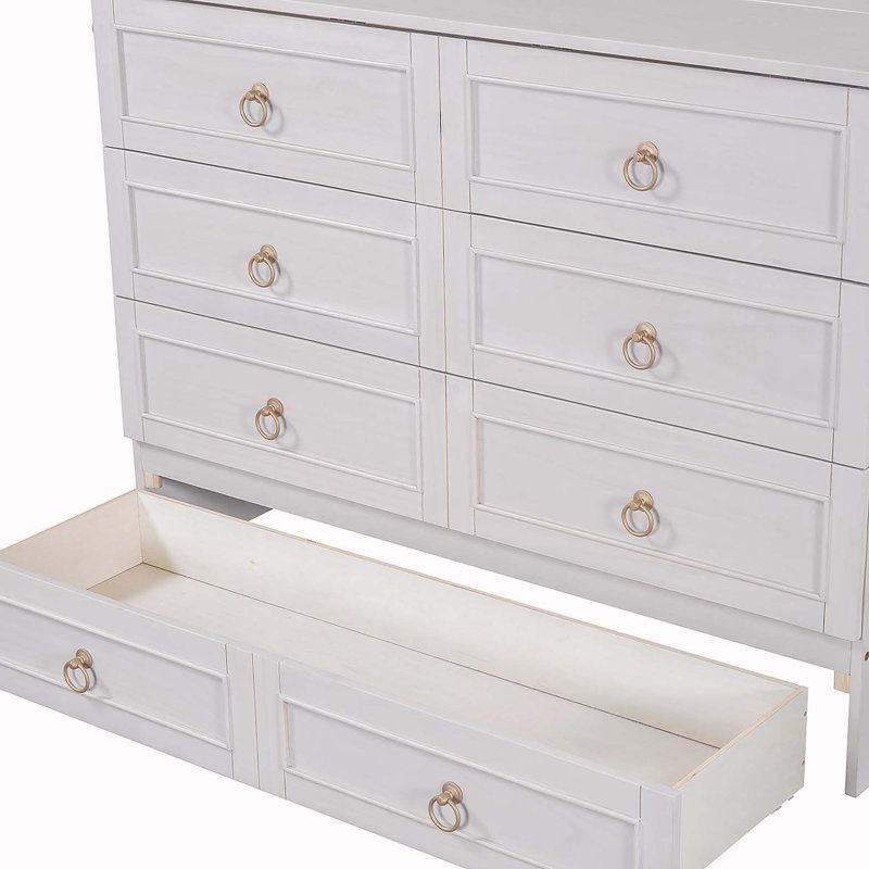 Lit escamotable double avec grands tiroirs, blanc, Lit double, Blanc