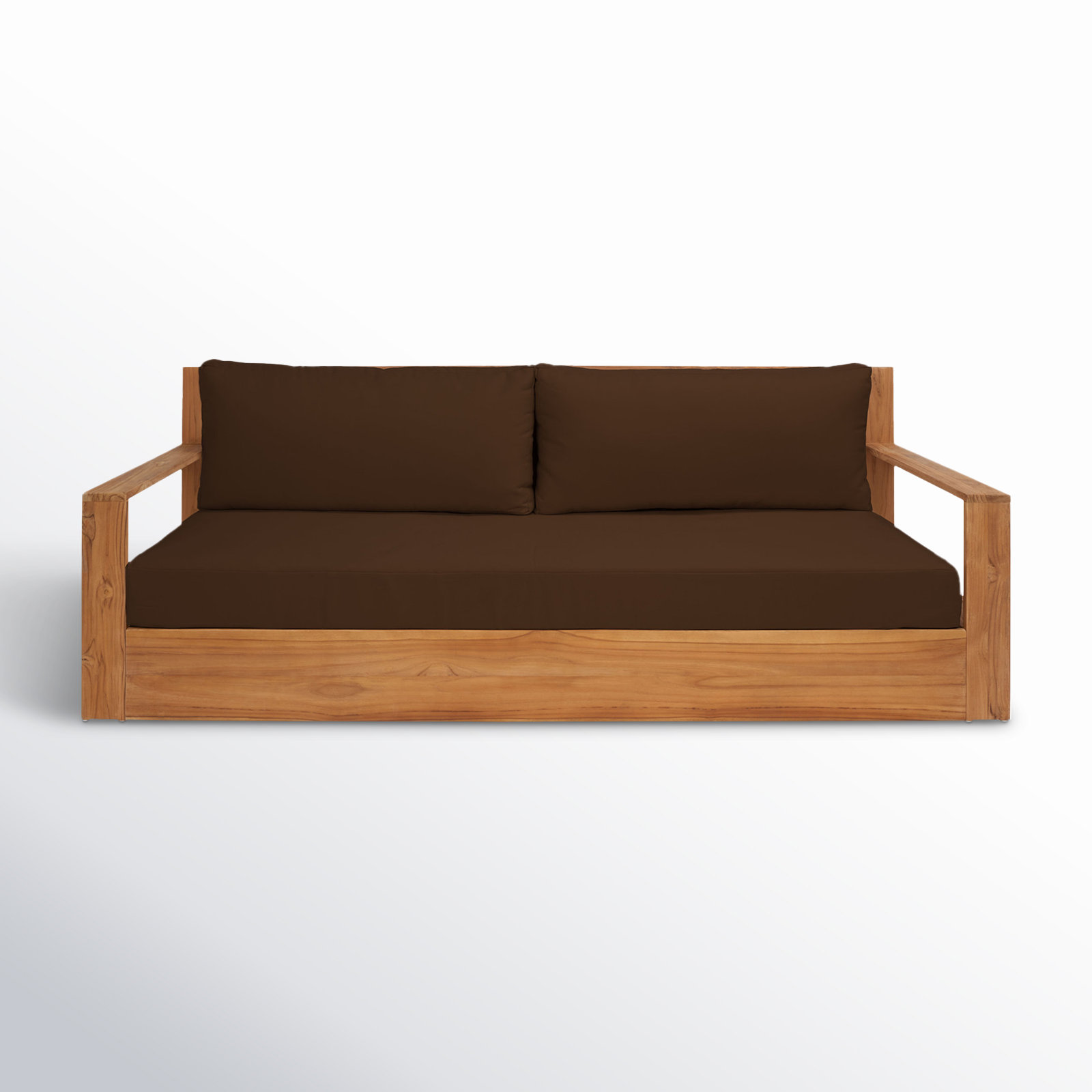 Azul 80" Teak Patio Loveseat, Dark Brown