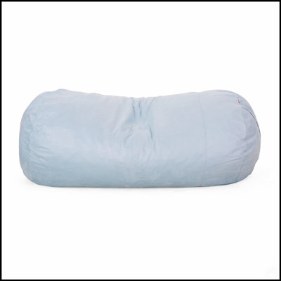 Aruba 8 Foot Microfiber Cylindrical Bean Bag, Seafoam, Soft And Stylish Seating For Modern Living Spaces
