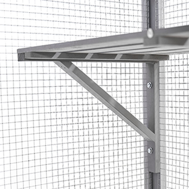 Catio d'extérieur avec toit, 72 po de hauteur, maison pour chat en bois, grande enceinte pour chat, Gris
