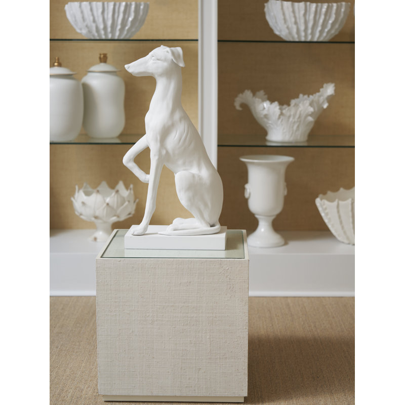 Chelsea Captiva Glass-Top White Wood End Table