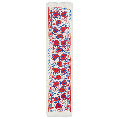 Suspension murale en coton brodé 12 x 50 po. Chemin de table Pomegranate Décoration murale