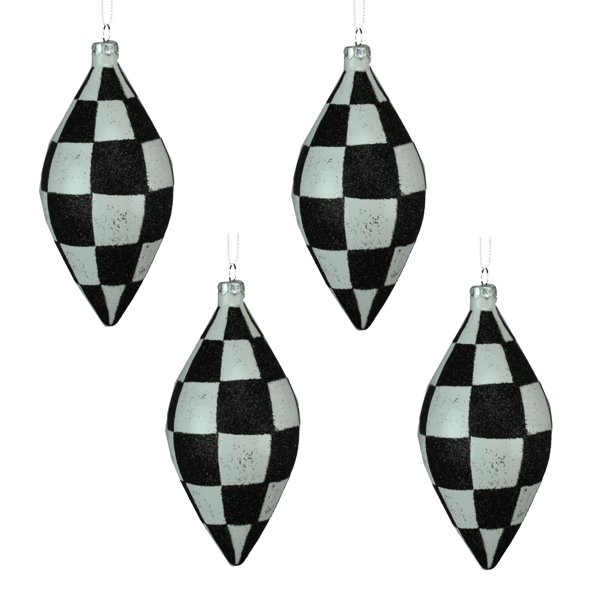 Finial Ornament, White/Black