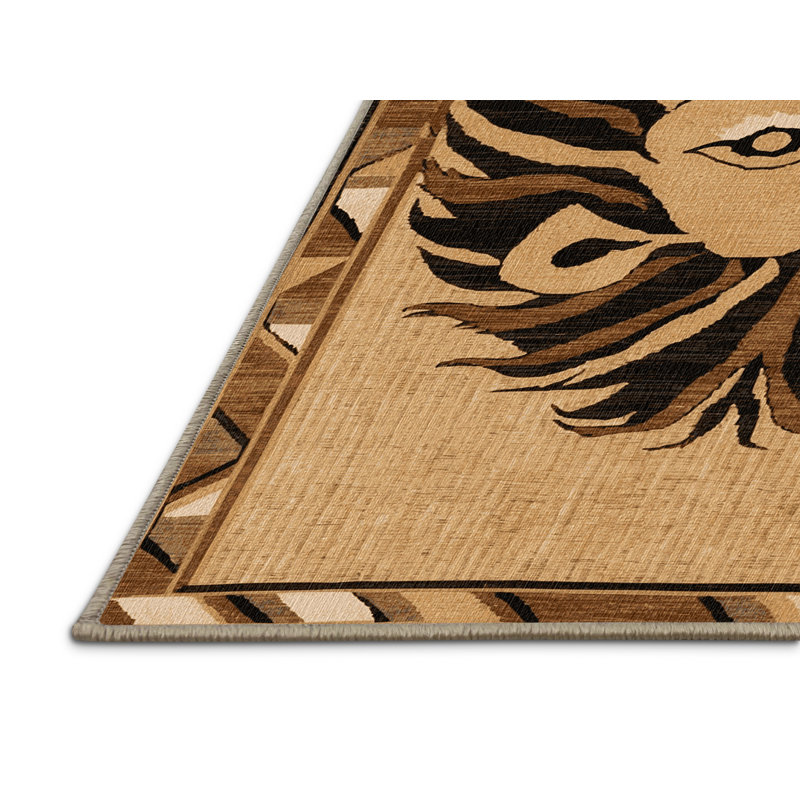 Washable Katanga Lion Big Cats Area Rug, Rectangle 2' x 3'