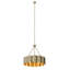 Lustre tambour moderne en laiton poli 4 lumières 25 "avec abat-jour en métal pour salle à manger ou chambre à coucher-1935419797