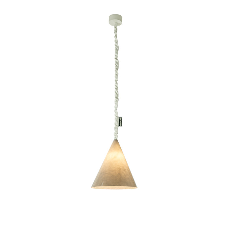 1 - Light Cement Cone Pendant, White Nebula
