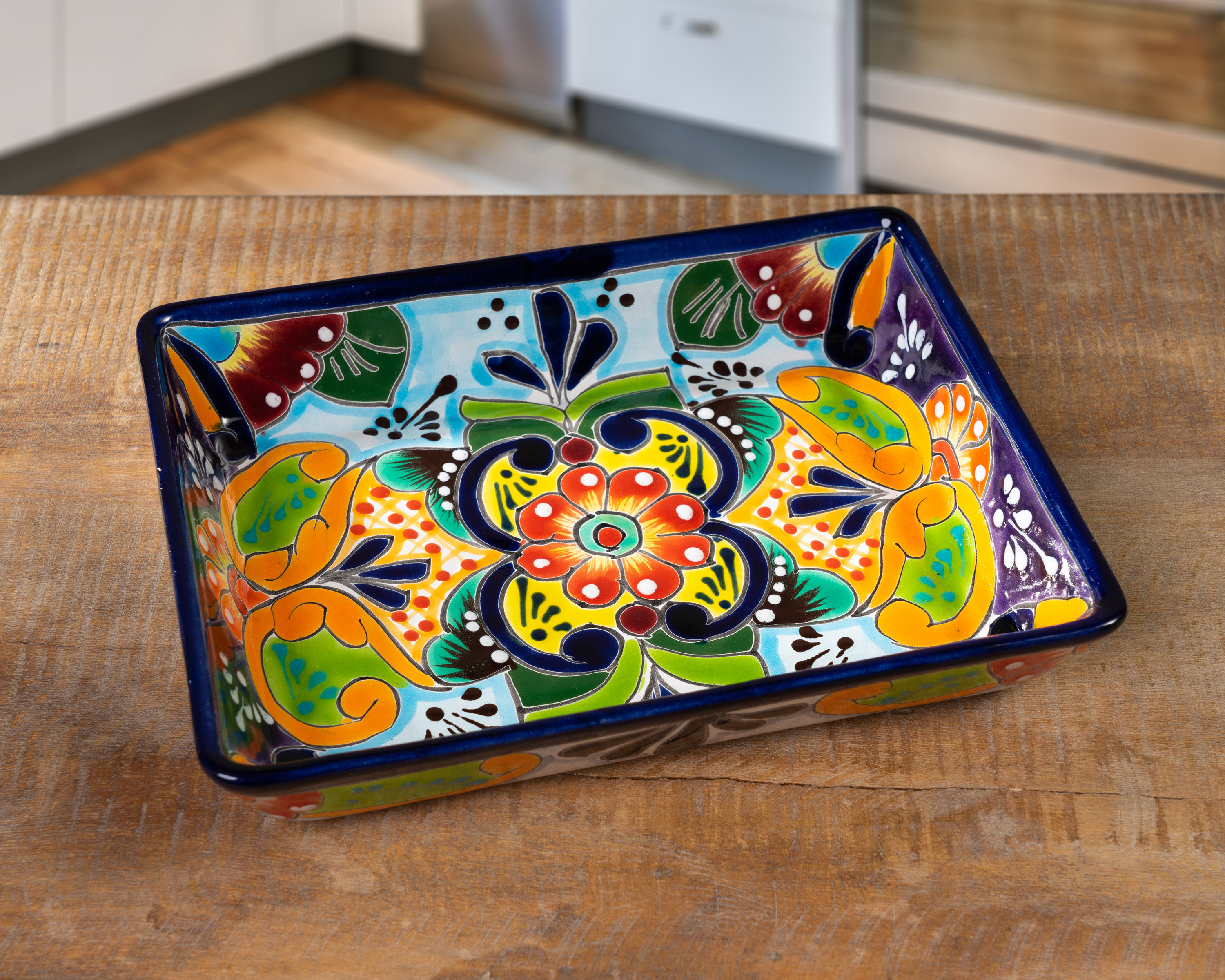 Bungalow Rose Maylei Handmade Mexican Talavera Large Ceramic Serving ...