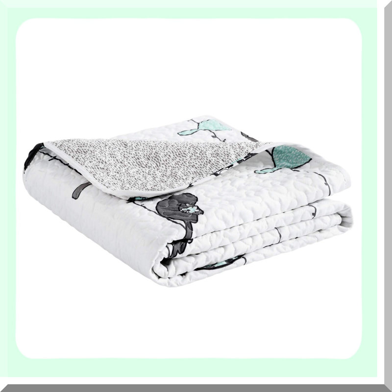 CozyNest Birds Throw Blanket - Blue & Gray, 60" x 50""