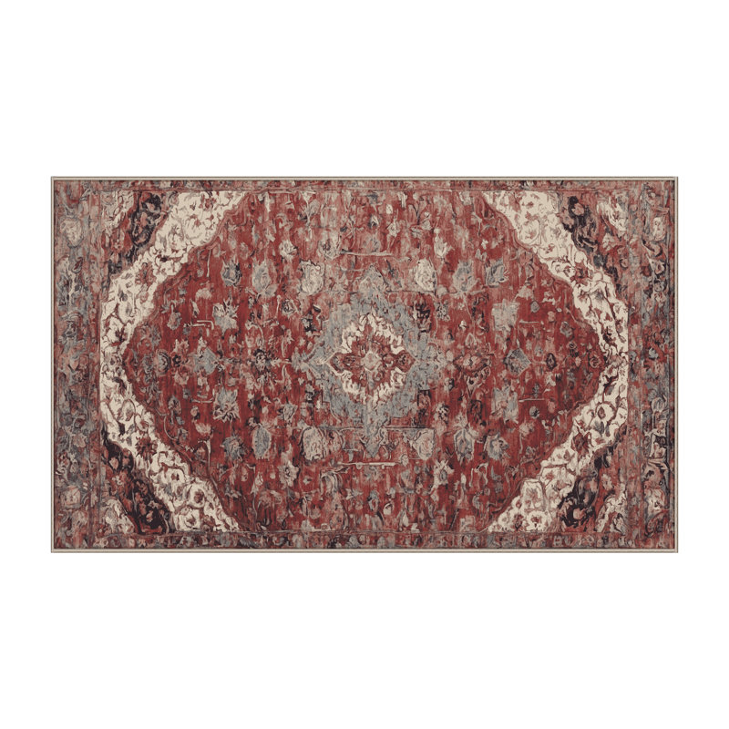 Machine Washable Gray Area Rug, Rectangle 6' x 9'