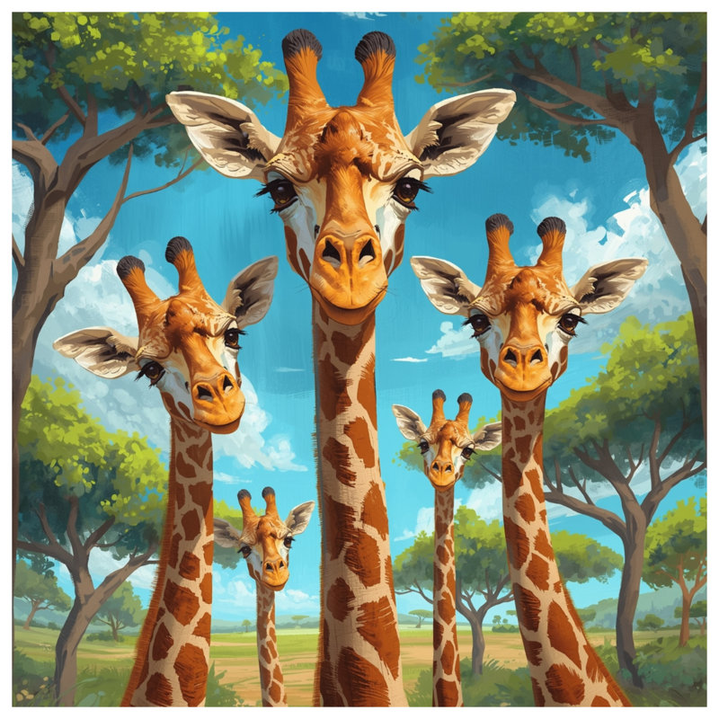 Édredon Group of Giraffes, Lit simple