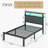 Modern RGB LED Lights Upholstered Platform Bed Frame with Wood Storage Headboard & USB Charging Ports, Noiseless Low Profile Footboard with Open Shelving. Twin-2105525321-2091998862