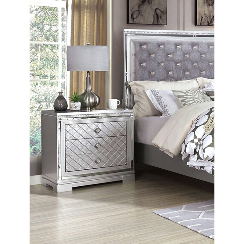 1Pc Nightstand Bedside Table Hidden Jewellery Drawer