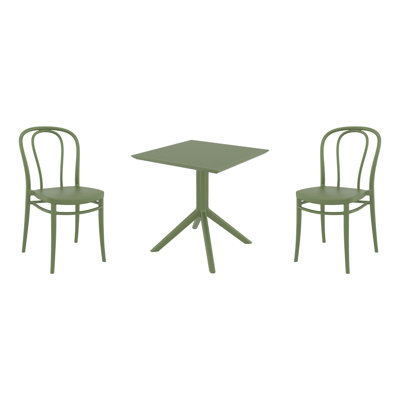Farrah Square 2 - Person 60" Long Bistro Set