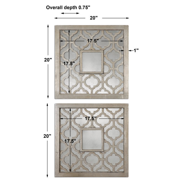 Hotel Squares Multi Wall Mirror 35x115cm