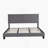 King Size Upholstered Platform Bed Frame, Button - Tufted Linen Headboard, Wood Slat, Gray-167936490-167936488-167936404