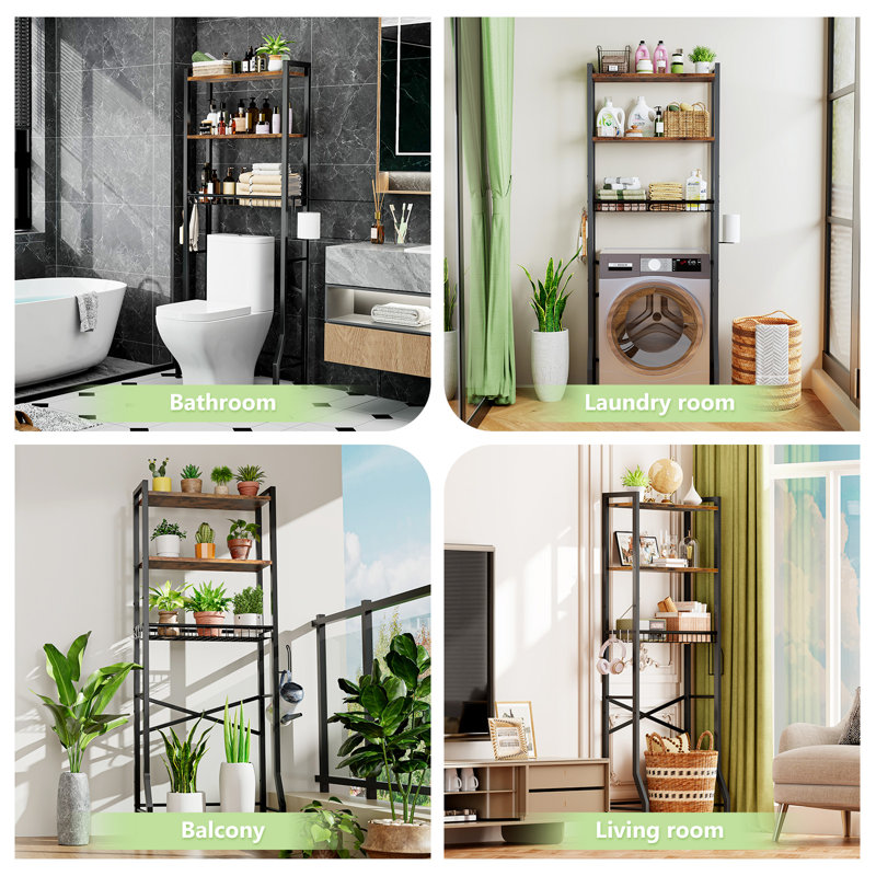 Leliana Metal Freestanding Over the Toilet Storage, Rustic Brown