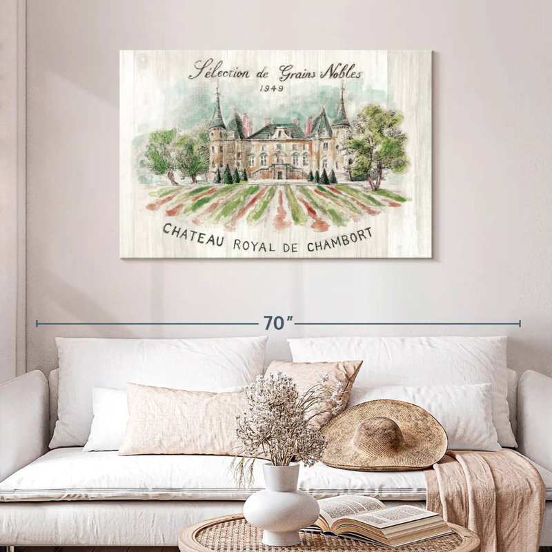 Lilie Chateau Chambort sur bois, H 30 po x l 45 po