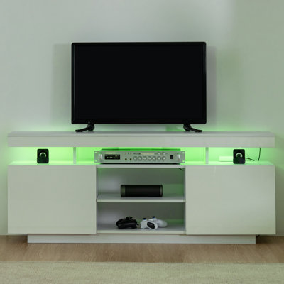 55.12'' Media Console with Outlet and RGB LED Light, TV Stand for TVs up to 65 -  Wrought Studioâ¢, 2FC1E64F55D243FEB8B12420263E22AC