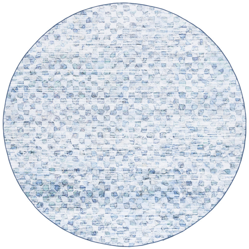 Tapis gris / turquoise Athiran 917, Rond 6 pi