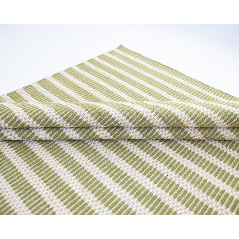 Jute & Wool Striped Rug, 12' x 12', Pea Green