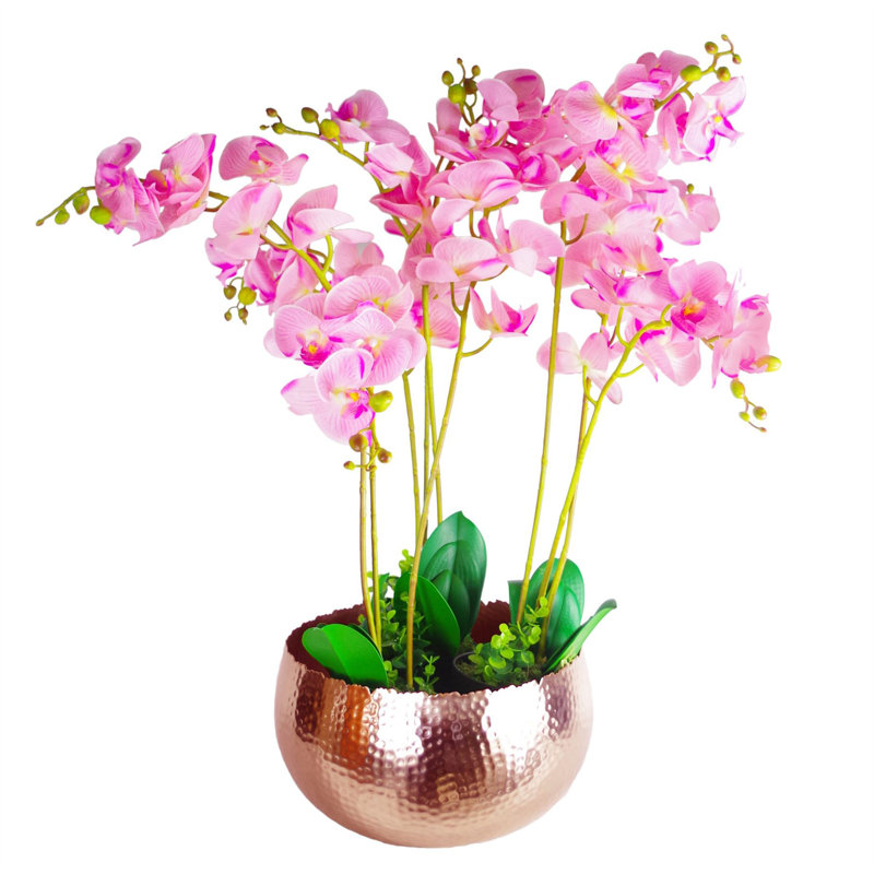 Steen Handmade Metal Cachepot, Copper, 20 cm H x 30 cm W x 30 cm D