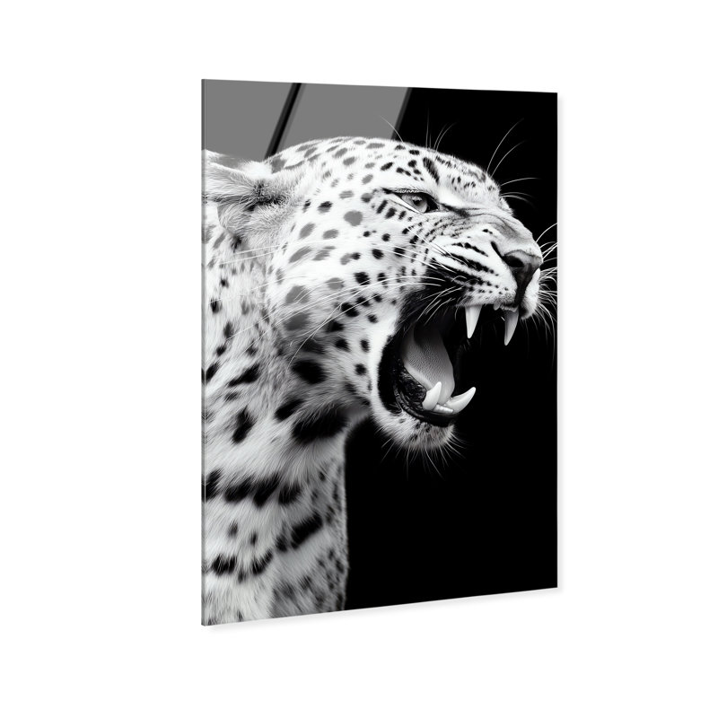 Leopard Roar High-Gloss Frameless Acrylic Glass Wall Art Animals Print by Oliver Gal, Ready to Hang, 10 x 15, 15" H x 10" W