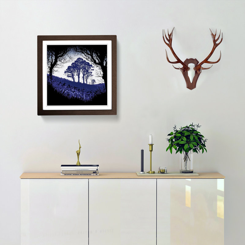 Single Picture Frame Print on Wood, Walnut