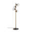 Lampe sur pied de style scandinave, corps en métal doré, hauteur 51,2 po | Diamètre du capuchon 12 po, hauteur du capuchon 5,9 po | 4 x douilles E27 (40 W maximum) | Câble de 6,6 pi | Design élégant pour le salon, la chambre à coucher ou le bureau-1477240847