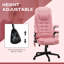 Fauteuil de massage à massage - 1 pièce - inclinable - rose - massage par vibration avec chaleur