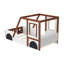 Lit simple en forme de voiture Fun pour enfants garçons et filles, lit plateforme blanc et orange avec design ludique