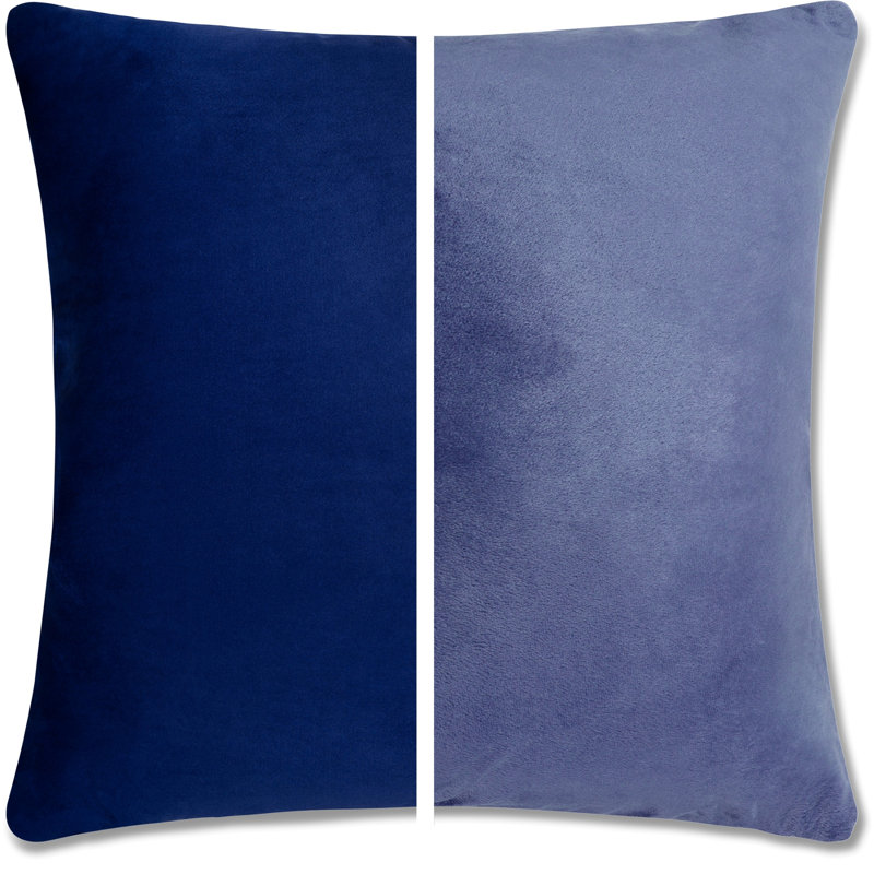 2 pièces luxueuses en duvet carré haut de gamme, Bleu foncé, 20 po x 20 po, Polyester / bourre de polyester - microbilles