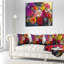 Bouquet de marguerites roses et de gerberas - Coussin décoratif à imprimé floral-29895923-29895926