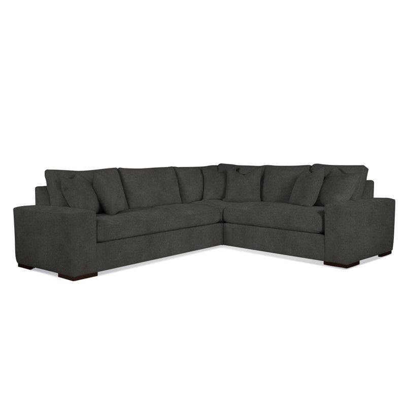 Memphis Sectional, Sunbrella Blue Pinstripe; 6205-64, Right Hand Facing, Java
