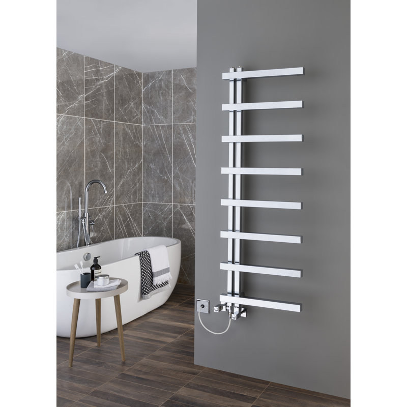 Amiya Contemporary Rail Heated Towel Rails, 148cm H x 50cm W x 14.1cm D