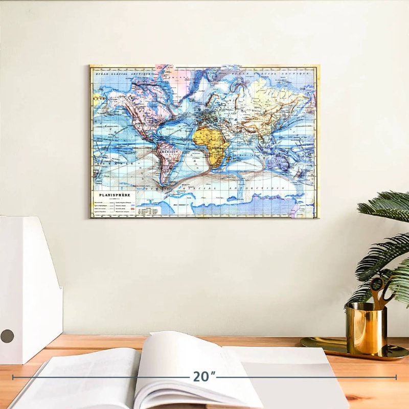 Aletra Planisphere Old Map, 8" H x 12" W