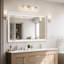 3 lumières 21 po Éclairage pour meuble-lavabo noir mat / nickel brossé / or avec abat-jour en verre transparent martelé-1134544061-1107782664