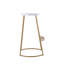 Tabouret de bar moderne en métal sans dossier 28,75 po Hula, siège rond en fer blanc et base dorée avec repose-pieds intégré-841520729