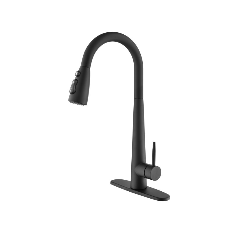 Baboray Pull Down Touch Kitchen Faucet, Matte Black