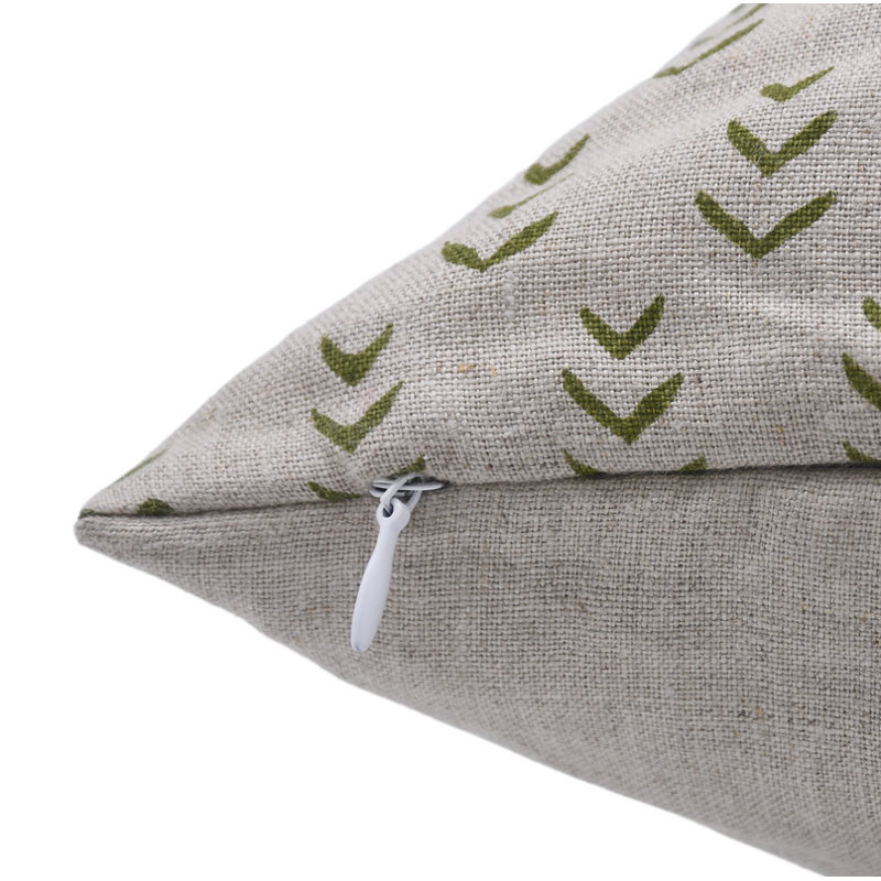 Linen Pillow Cover, Rectangular, 14" x 36", Green/Gray Floral 1