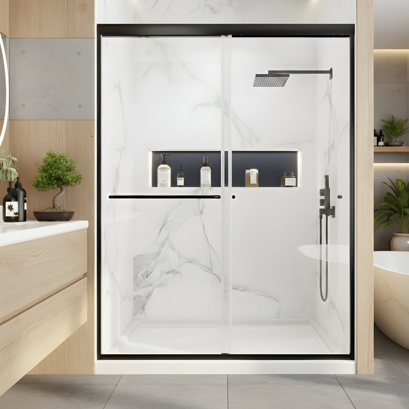Porte de douche coulissante demi-cadre l 50-54 "x H 72"