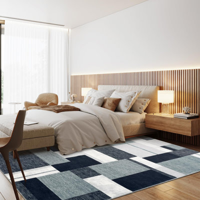 Rectangle 230 cm x 160 cm Geometric Washable Area Rug