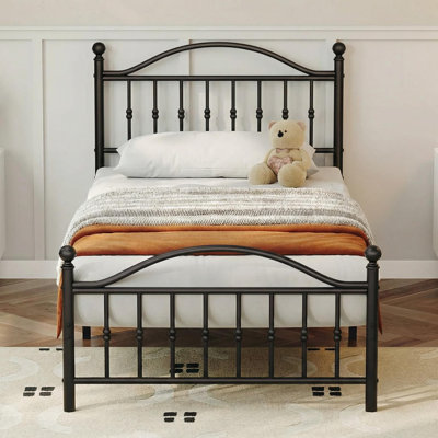 Structure de lit, structure de lit simple de 12,6 pouces avec rangement sous le lit, structure de lit plateforme en métal robuste, aucun sommier requis, sans bruit - assemblage facile