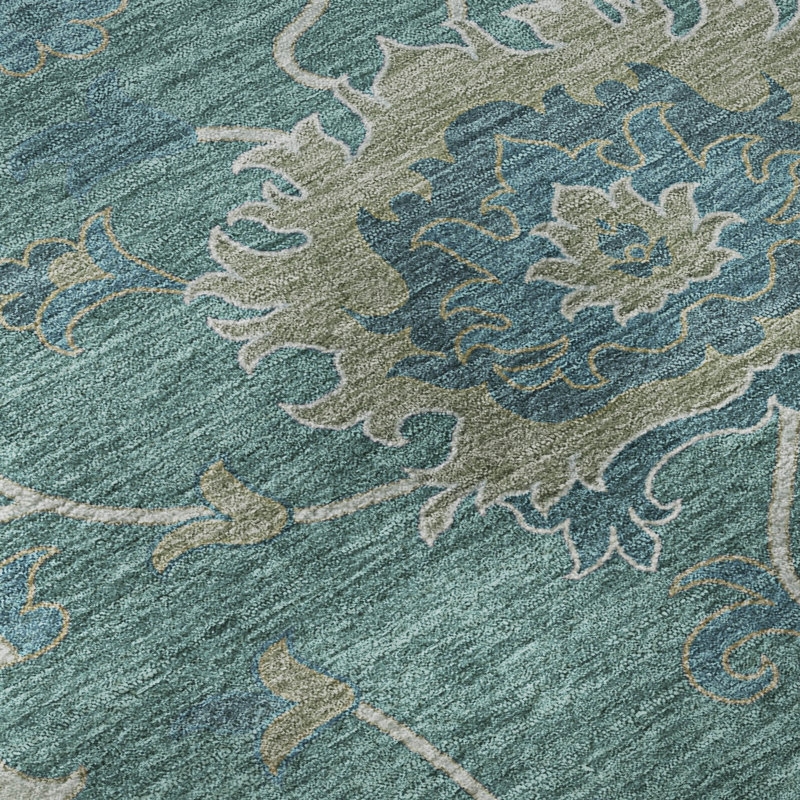 Tapis de qualité supérieure lavable à la machine Mayfield Global, Bleu sarcelle, 10 pi x 14 pi