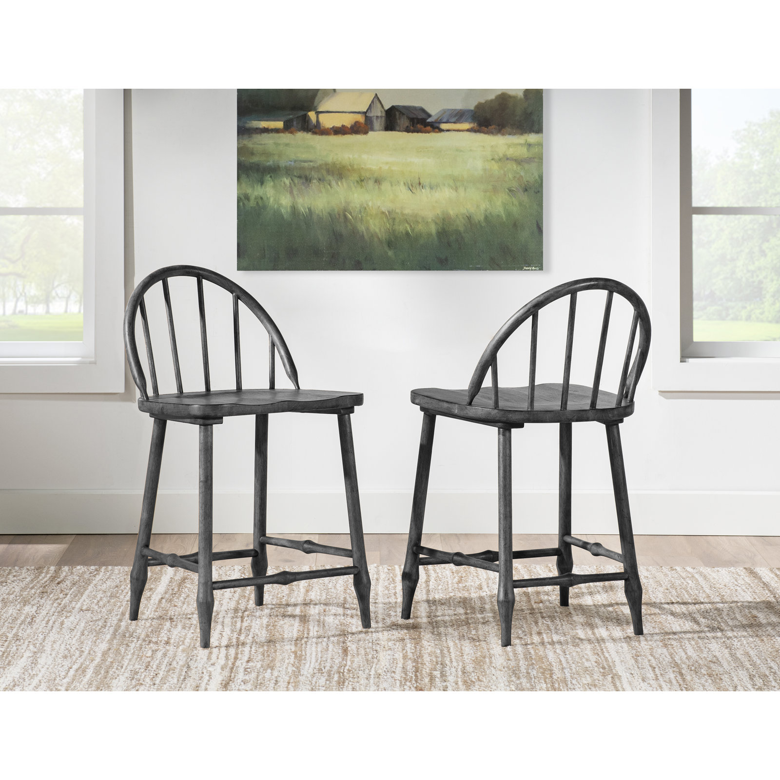 Country Living 24" Bar Stool, Black