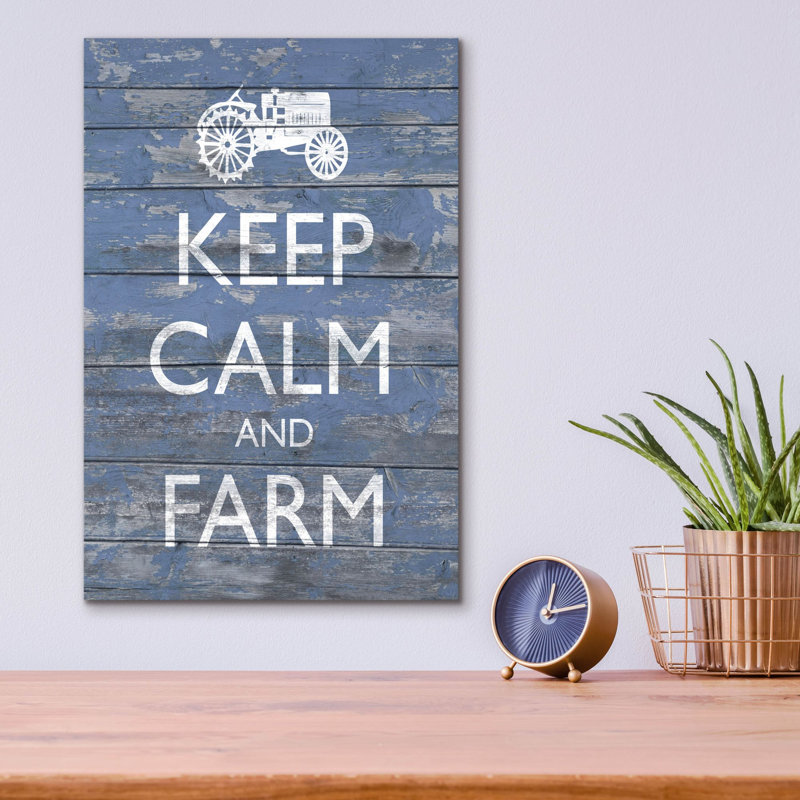 «Keep Calm & Farm 1» par Alonzo Saunders, art mural en verre acrylique, 12 po x 16 po